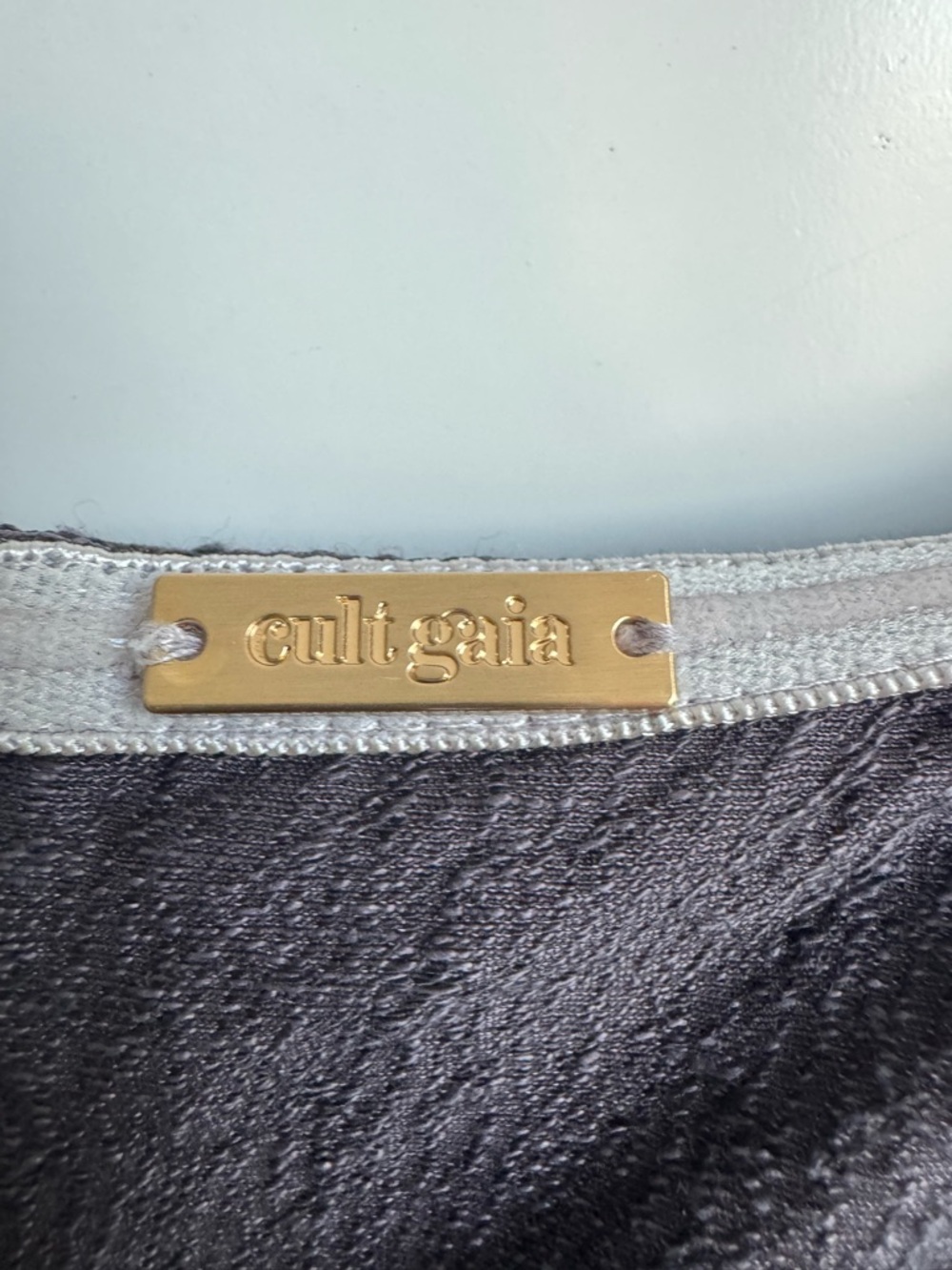 Cult Gaia Muna Off-The-Shoulder Midi-Dress Gray Black 4 cotton linen wedding - Picture 5 of 14